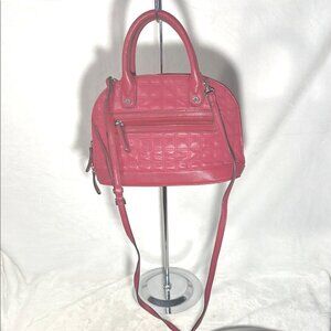 Tignanello Quilted Leather Satchel Organizer Bag -  Raspberry